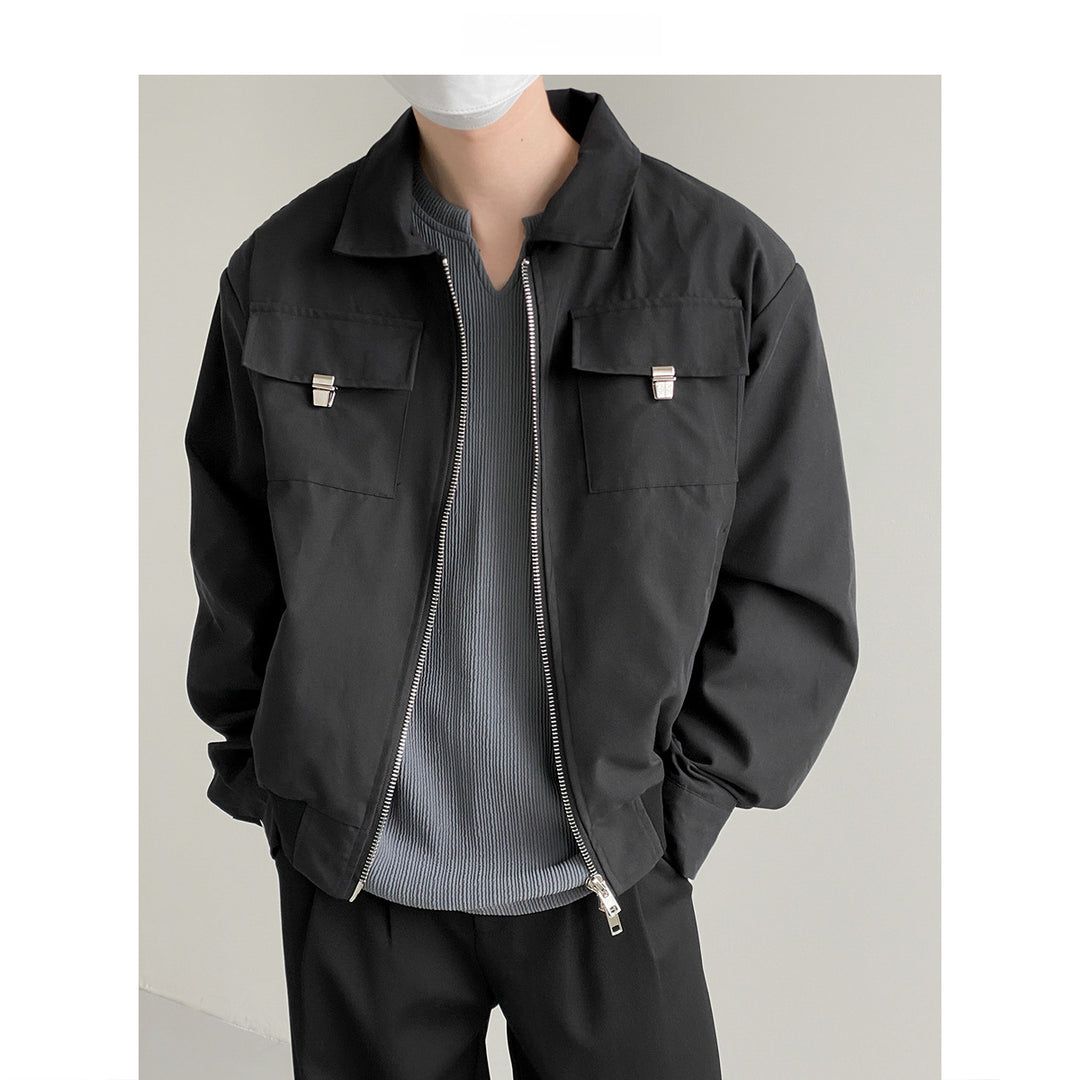Herren lässige Bomberjacke mit funktionalen Taschen Echoarchiv
