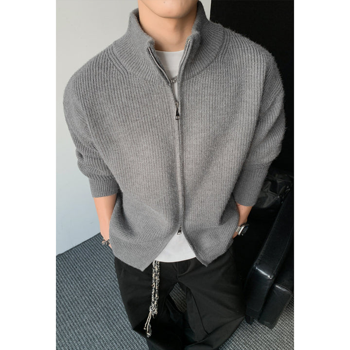 Herrenmode Strickpullover mit Stehkragen Echo Archive