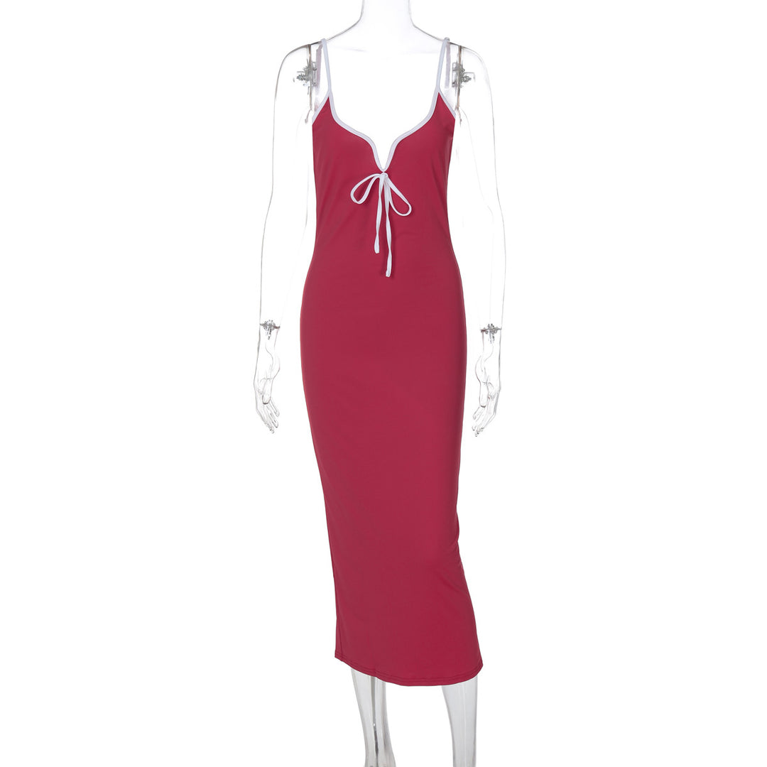 Damen figurbetontes Maxikleid mit tiefem Ausschnitt Echo Archiv