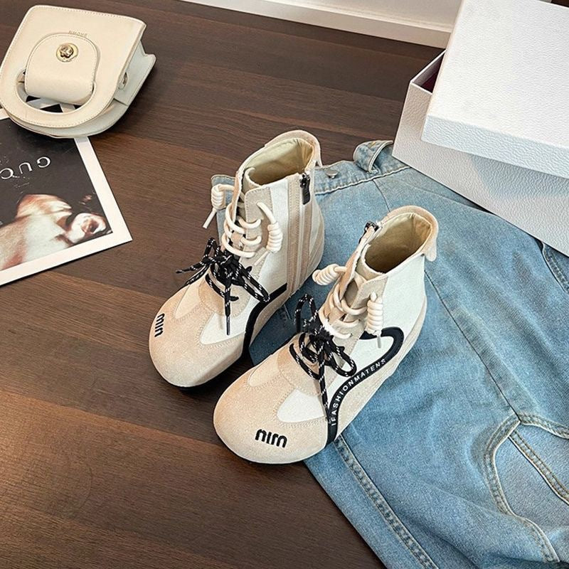 Damen High-Top Sneakers mit innovativer Schnürung und Reißverschluss Echo Archiv