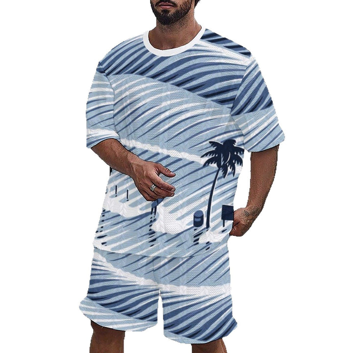 Herren nautisches Freizeitoutfit mit maritimem Streifen-Muster und Ankerdesign Echoarchiv