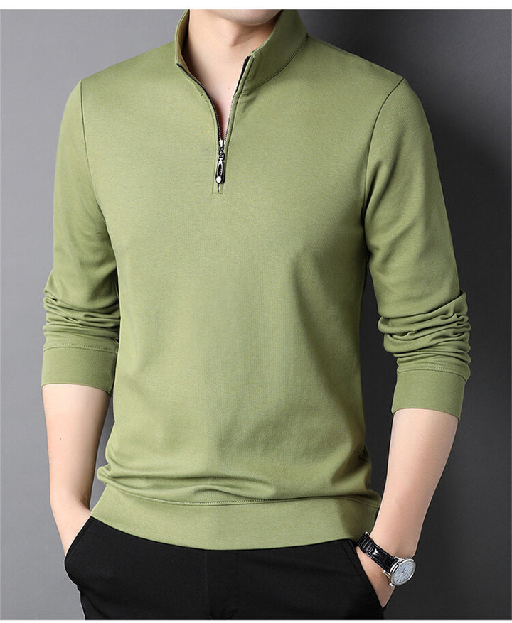 Herren Stehkragen Pullover mit Reißverschluss Echoarchiv