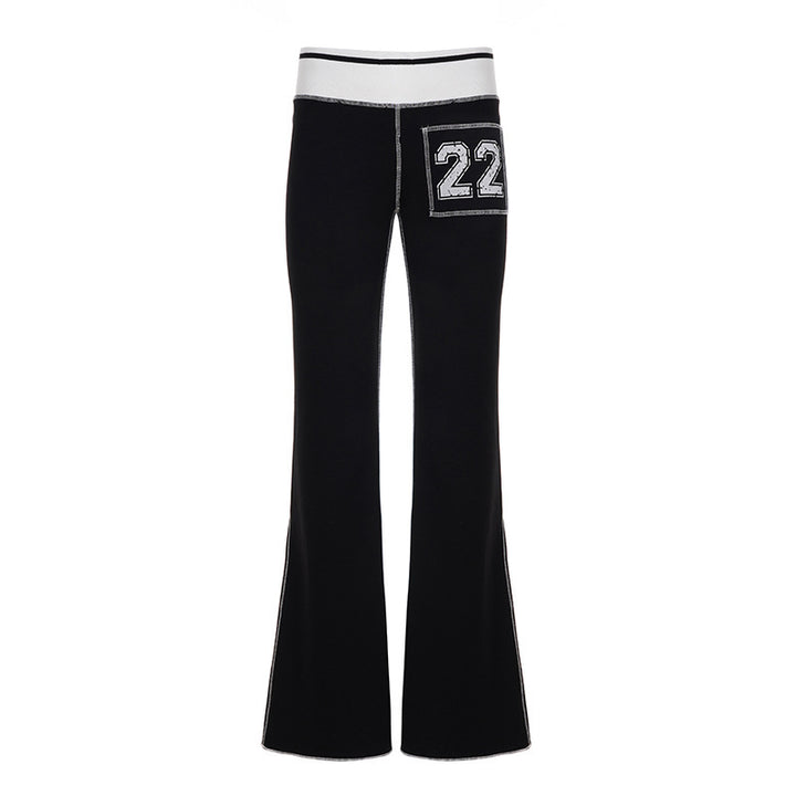 Damen Modische Bootcut-Hose mit elastischem Bund und sportlichen Applikationen Echo Archiv