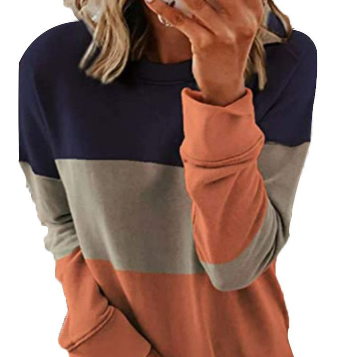 Damen Colorblock-Sweatshirt mit Rundhalsausschnitt, oversized Schnitt und dekorativen Seitenschlitzen – Avérine
