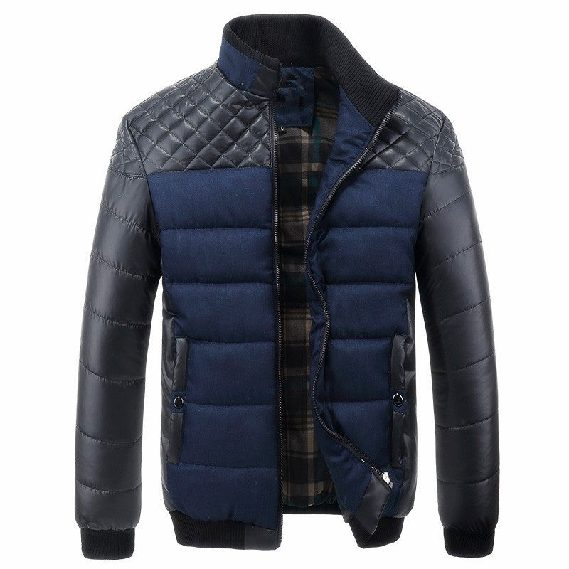 Herren Steppjacke im Materialmix mit wattierter Füllung und Stehkragen Echo Archiv
