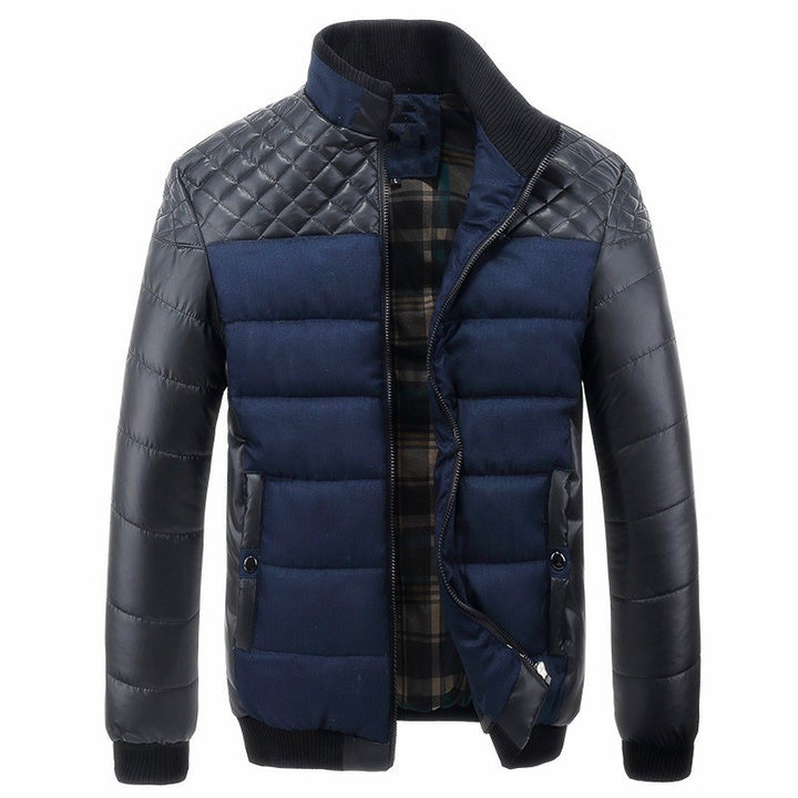 Herren Steppjacke im Materialmix mit wattierter Füllung und Stehkragen Echo Archiv