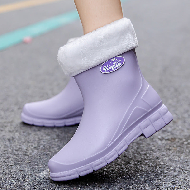 Damen Wasserdichte EVA-Ankle-Gummistiefelette mit rutschfester Profilsohle Echoarhiv – Varelle