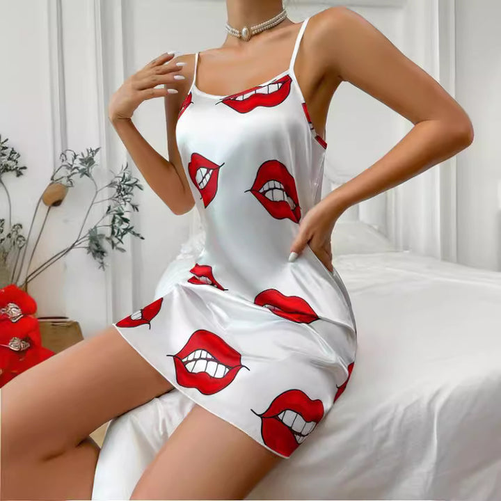 Damen Nachtkleid mit attraktiven Lippenmotiv Echo Archiv