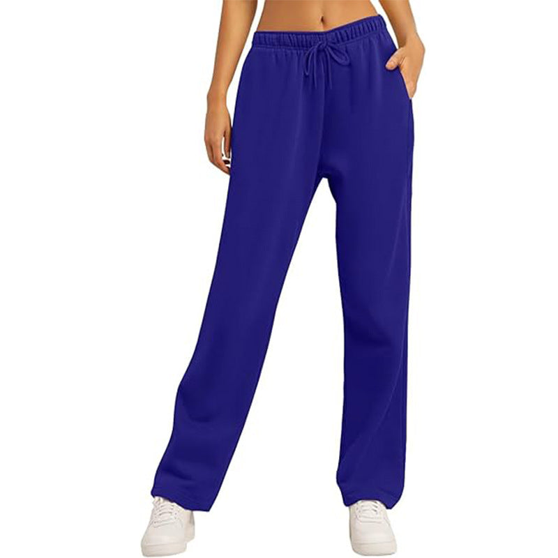 Damen nan hochwertige Relax-Hose mit hoher Taille, geradem Bein und integrierten Eingrifftaschen Echo Archiv