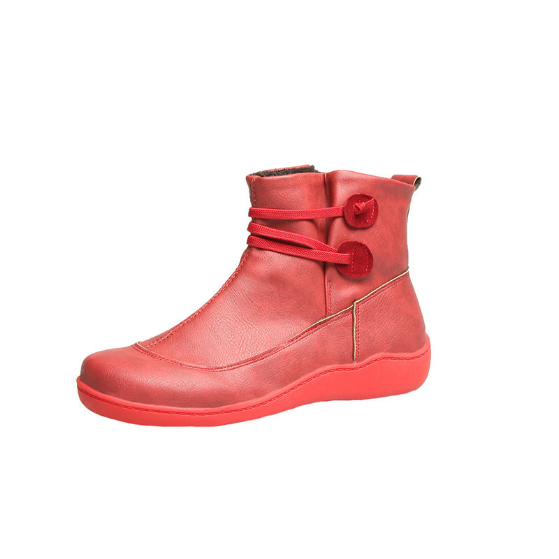 Damen Gefütterte Komfort-Ankleboots mit elastischer Schnürung und gedämpfter Gummisohle Echo Archiv
