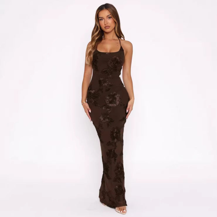 Damen Elegantes Maxikleid mit floralem Muster und Trägern Echo Archiv