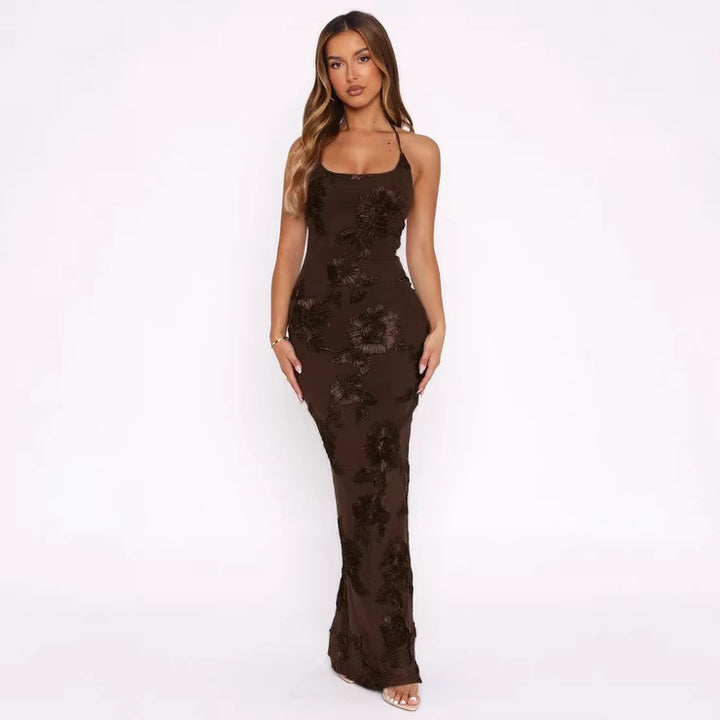 Damen Elegantes Maxikleid mit floralem Muster und Trägern Echo Archiv