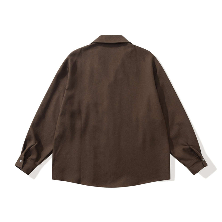 Unisex Oversize Hemdjacke mit offenem Reverskragen und Brusttasche Echoarchiv
