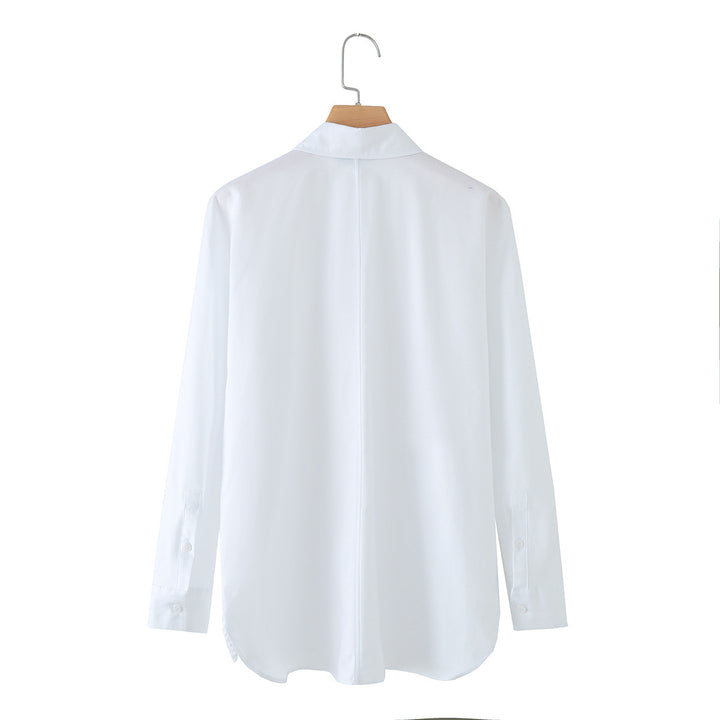 Damen Langärmlige Oversize-Bluse mit verdeckter Knopfleiste und dekorativen Kordelapplikationen Echo Archiv