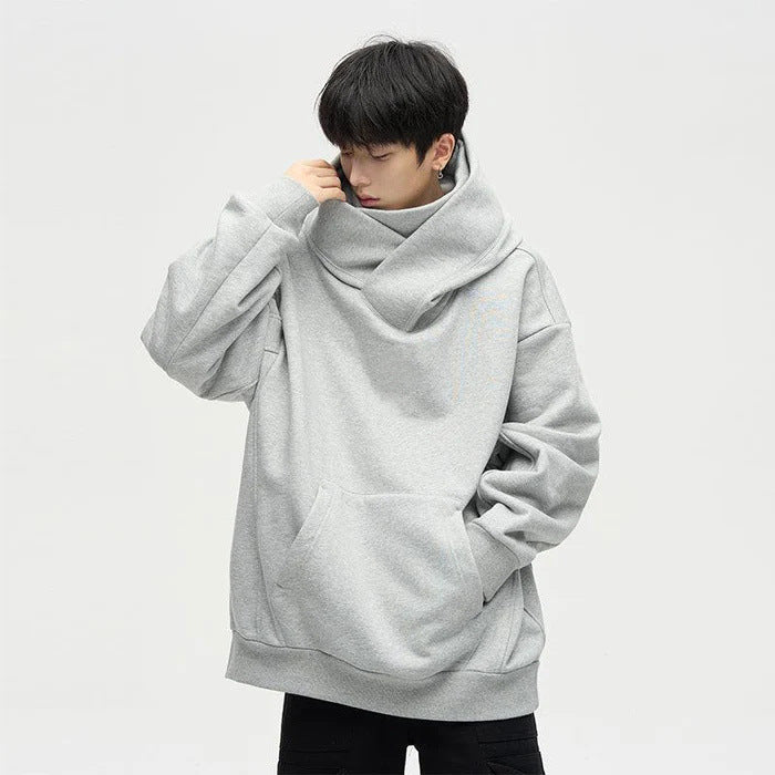 Damen Lässige Oversized Kapuzenpullover mit hochgezogenem Kragen Echoarchiv