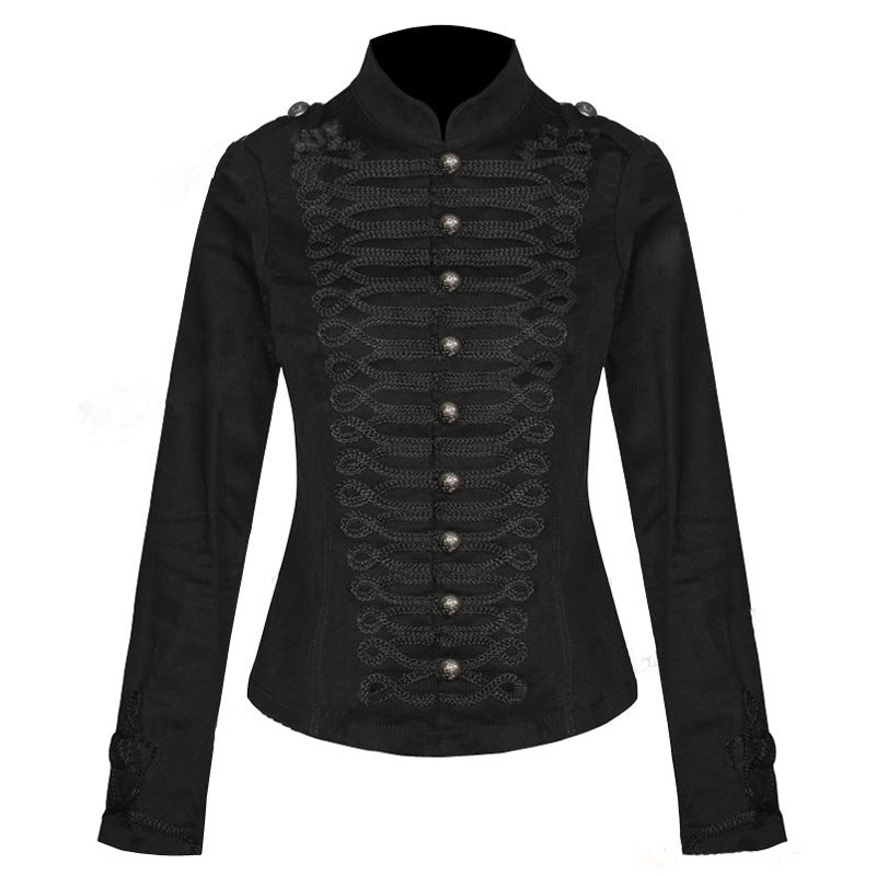 Damen Taillierte Militärjacke mit Stehkragen und dekorativer Kordelverzierung Echo Archiv