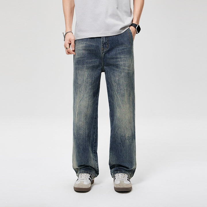 Herren Baggy-Jeans im Vintage‑Wash mit hoher Bundhöhe, relaxed Bein & dezenter Distressed‑Optik Echoarchiv