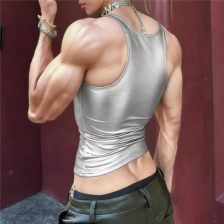 Damen nan tailliertes Glanz-Tanktop mit Racerback und feiner Nahtverarbeitung Echo Archiv