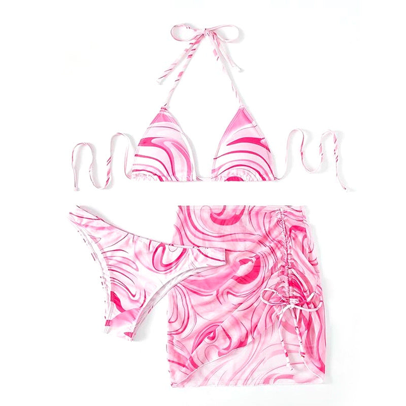 Damen Bikini-Set mit gerafftem Rock und Triangel-Oberteil Echo Archiv