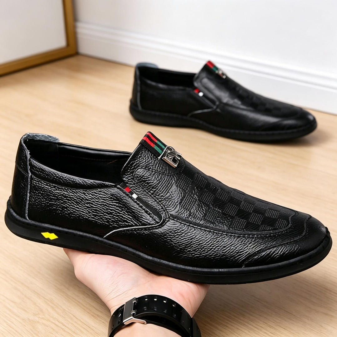 Herren Bequeme Slip-On Lederslipper Echoarchiv