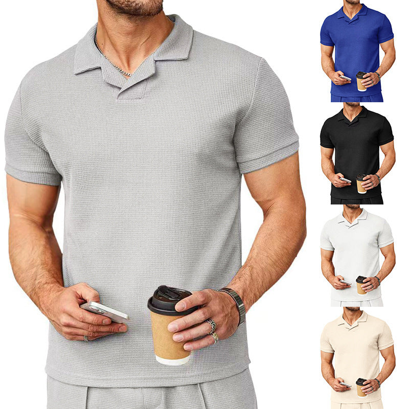 Herren Polo-Shirt aus strukturiertem Baumwollmix Echoarchiv