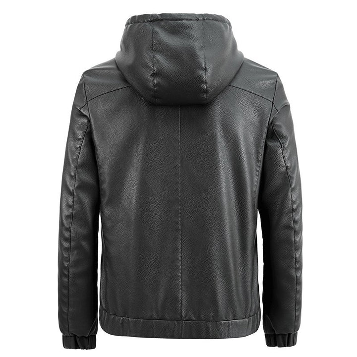 Herren Modische Kapuzenjacke aus Kunstleder Echo Archiv