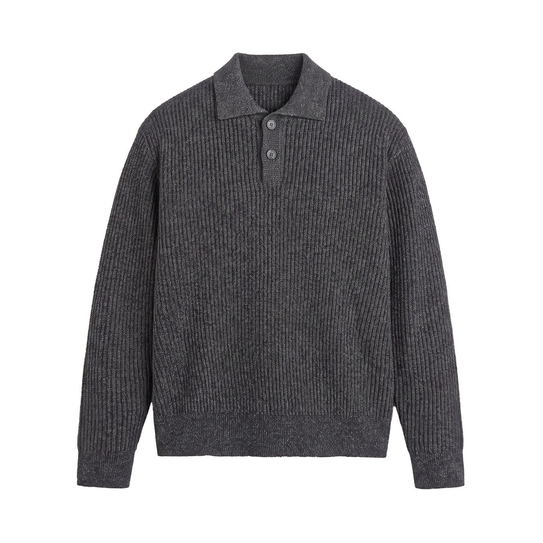 Herren Strickpullover mit Polokragen und markanter Rippenstruktur Echoarchiv