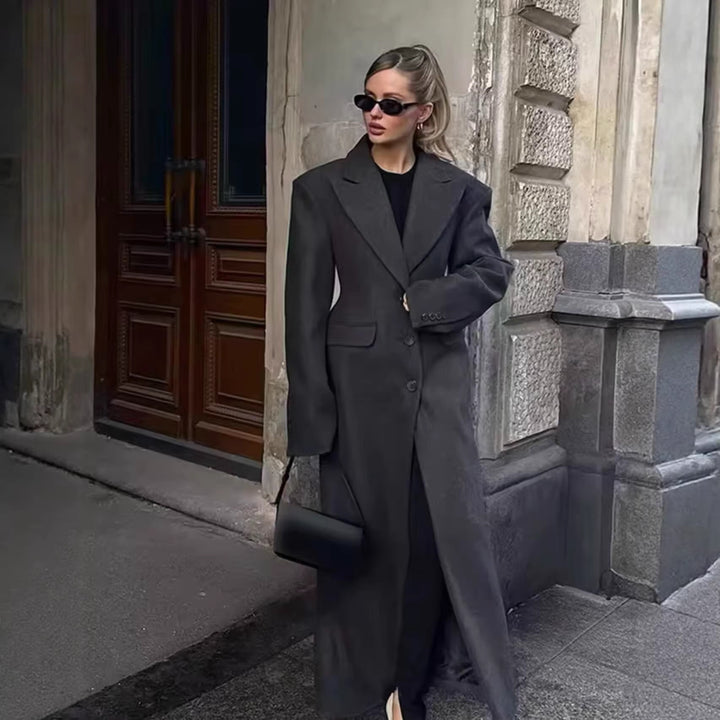 Damen Kurzer Oversize-Mantel mit üppigem Kunstfellkragen Echoarchiv