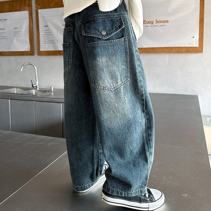 Unisex weite Denim-Hose mit einzigartigem Design Echo Archiv