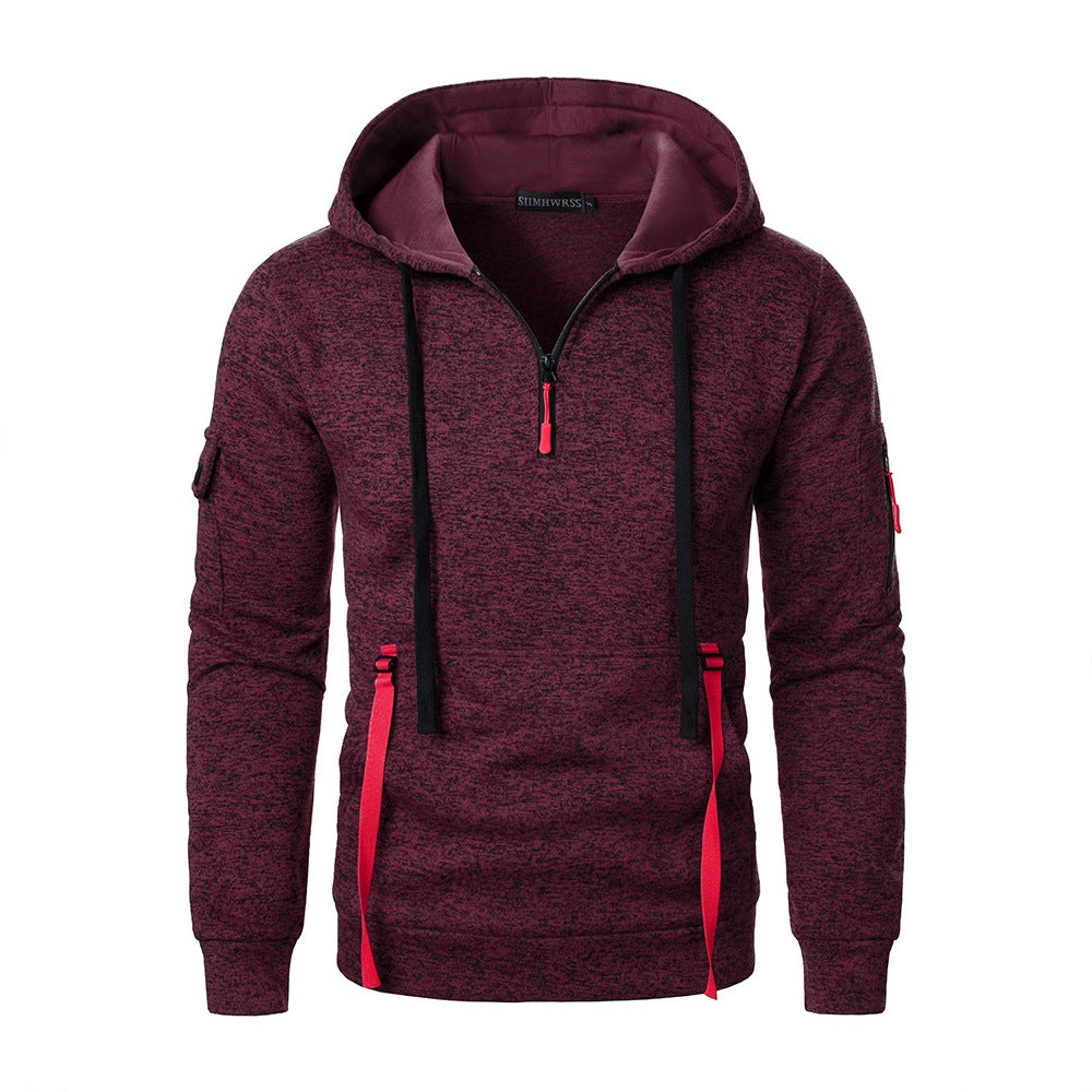 Herren sportlicher Hoodie mit atmungsaktiven Einsätzen und praktischen Reißverschlusstaschen Echoarchiv