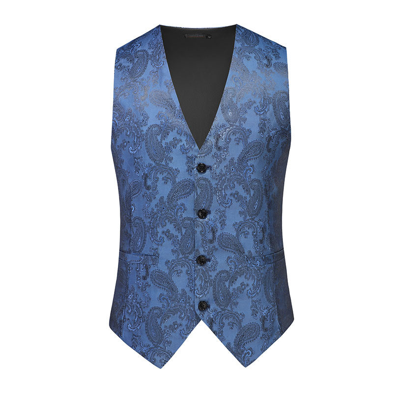 Herren nan feine Jacquard-Anzugweste mit V-Ausschnitt, Zierknöpfen und schmaler Silhouette Echo Archiv