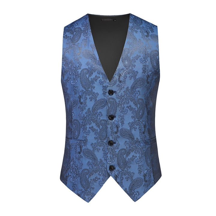 Herren nan feine Jacquard-Anzugweste mit V-Ausschnitt, Zierknöpfen und schmaler Silhouette Echo Archiv