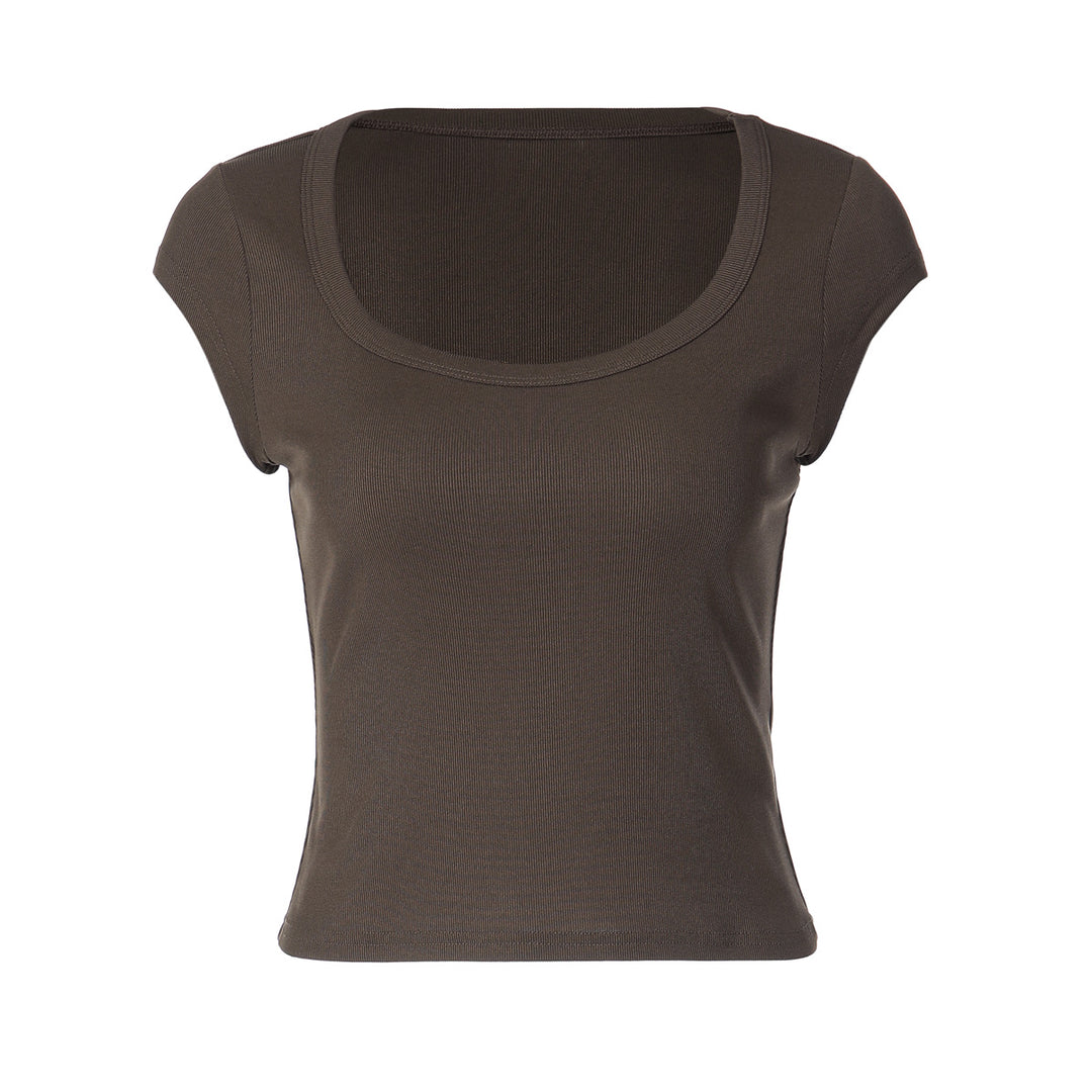 Damen figurbetontes Kurzarm-Top Echo Archiv