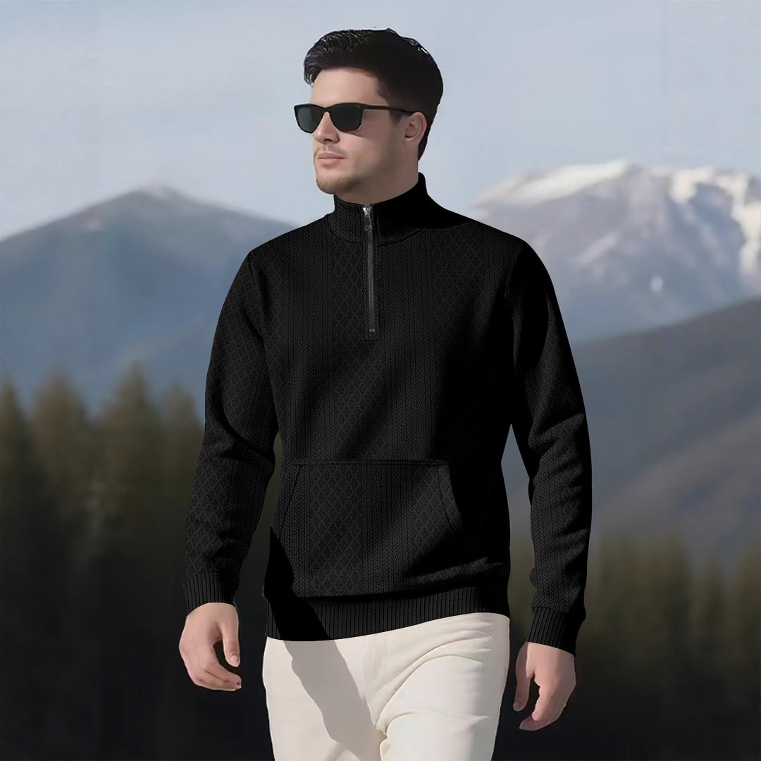 Herren Sweatpullover mit Stehkragen und praktischen Taschen Echoarchiv