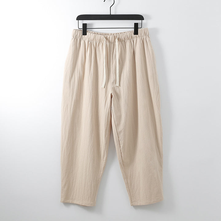 Unisex Leichte Baumwoll-Leinen Freizeithose mit elastischem Bund und Tunnelzug Echoarchiv