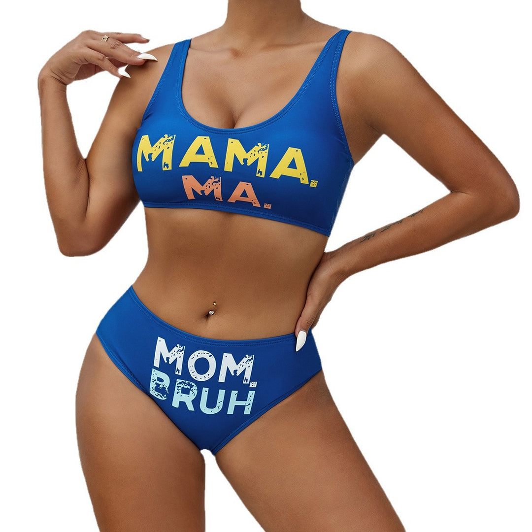 Damen sportliches Bikini-Set mit humorvollem Schriftzug Echo Archiv