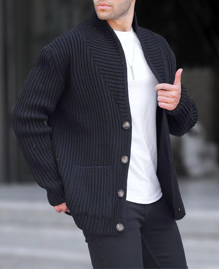 Herren Strickjacke mit tiefem Ausschnitt und knöpfen Echoarchiv