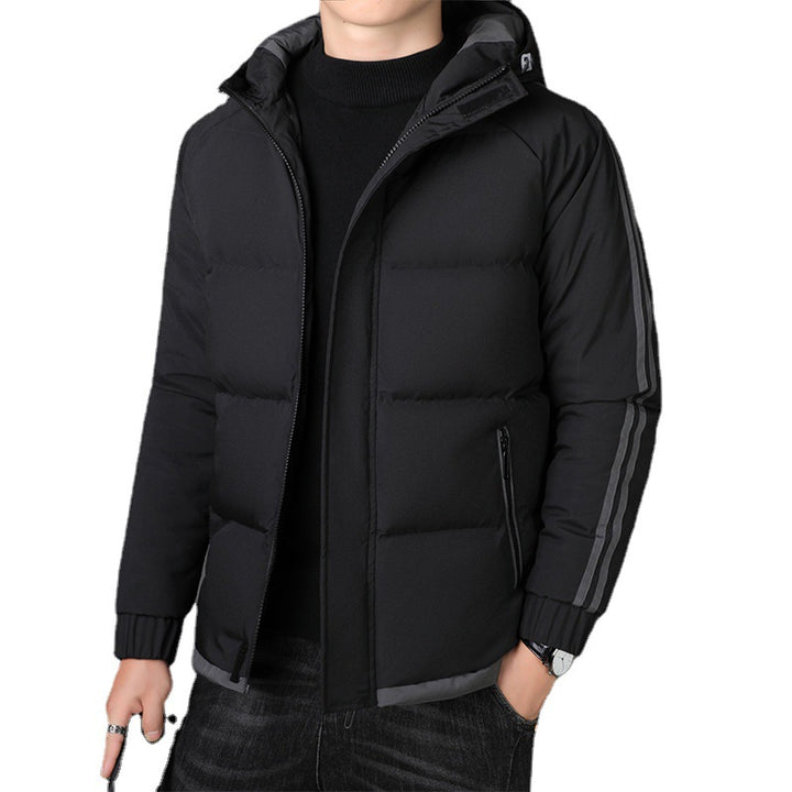 Herren gesteppte Winterjacke mit isolierendem Innenfutter und verstellbarer Kapuze Echoarchiv