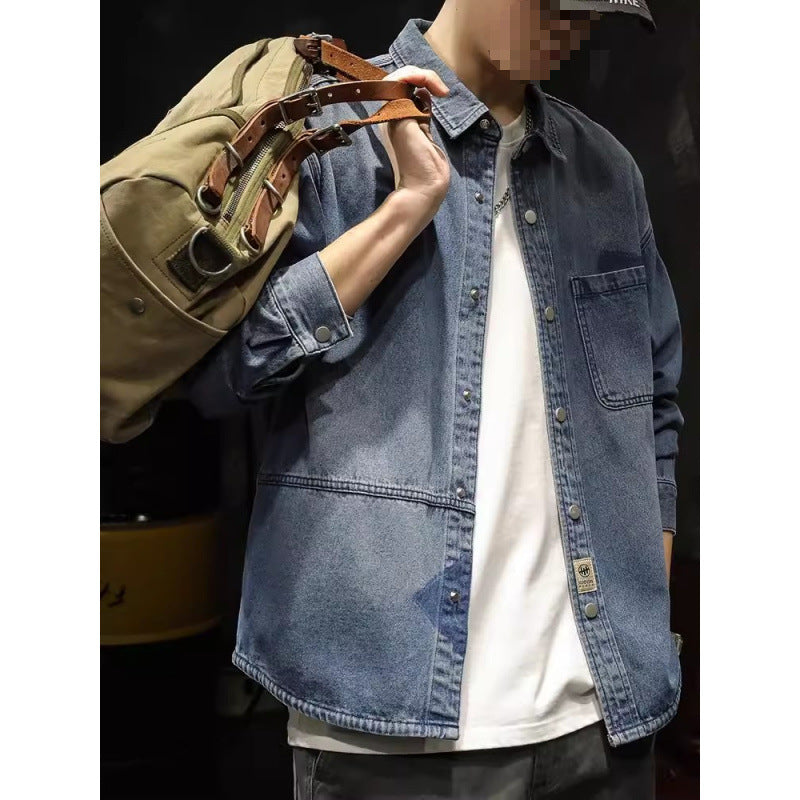 Herren Denim-Hemdjacke mit modernen Details Echo Archiv