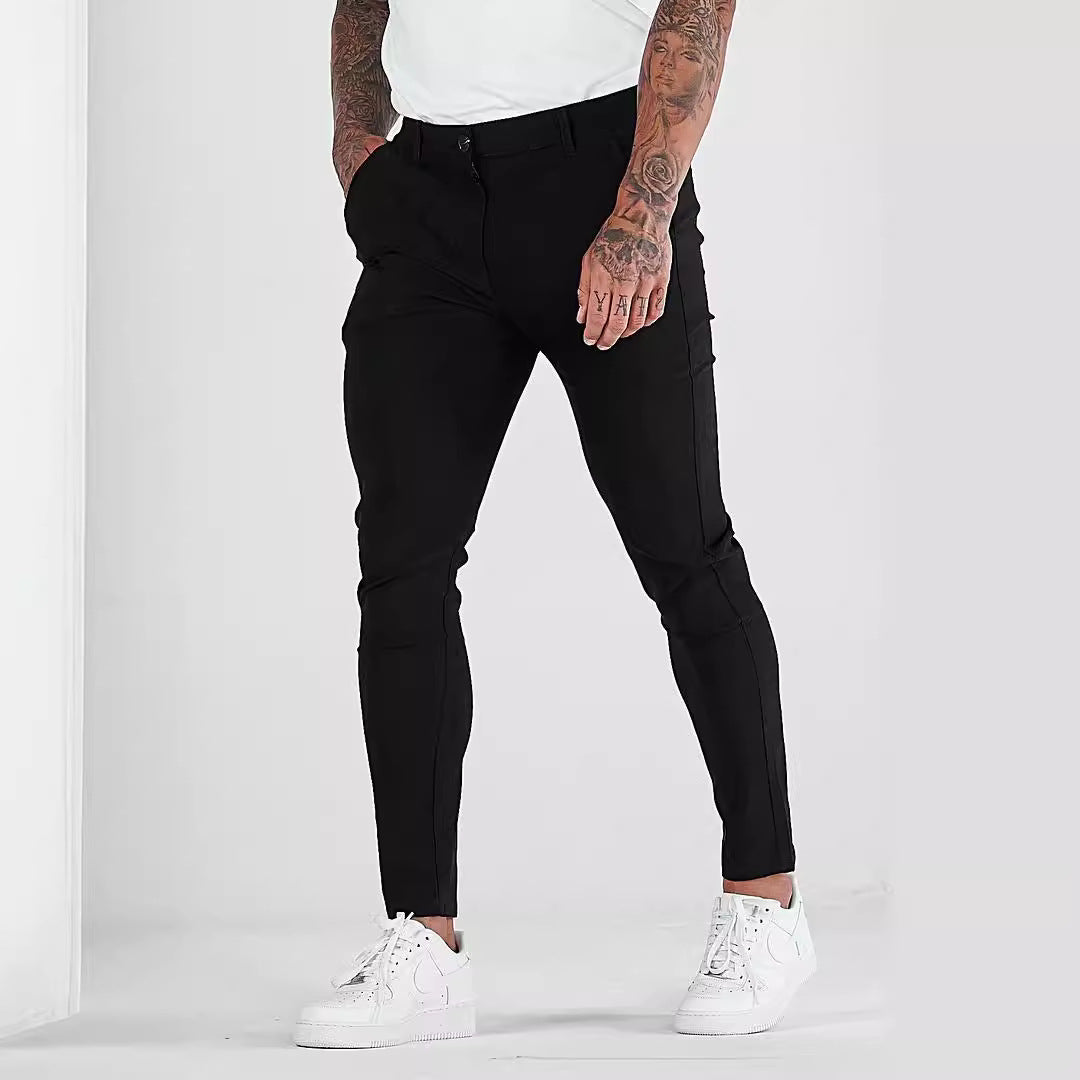 Herren eng anliegende Chinohose mit elastischem Bund und stylishem Design Echoarchiv