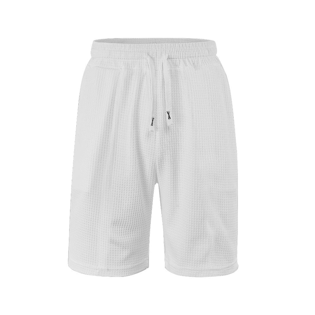 Herren nan atmungsaktive Waffel-Pyjama-Shorts mit elastischem Komfortbund, Tunnelzug und seitlichen Eingrifftaschen Echo Archiv