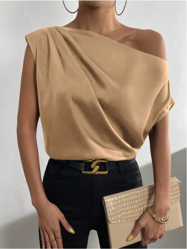 Damen Elegantes, schulterfreies Satinoberteil Echo Archiv