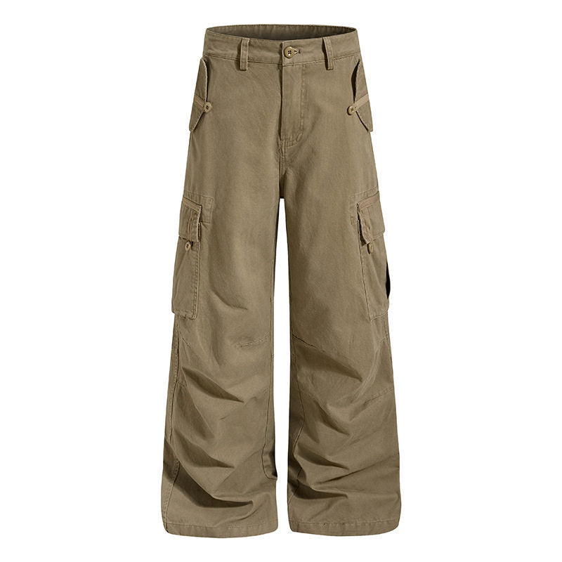Damen Weite Cargo-Culottehose mit hoher Taille und Multi-Taschen Echoarchiv