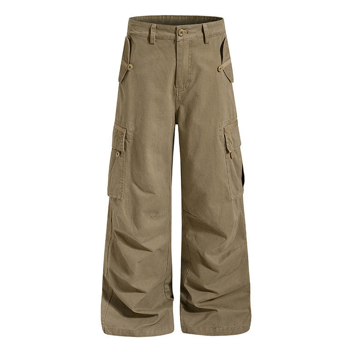Damen Weite Cargo-Culottehose mit hoher Taille und Multi-Taschen Echoarchiv