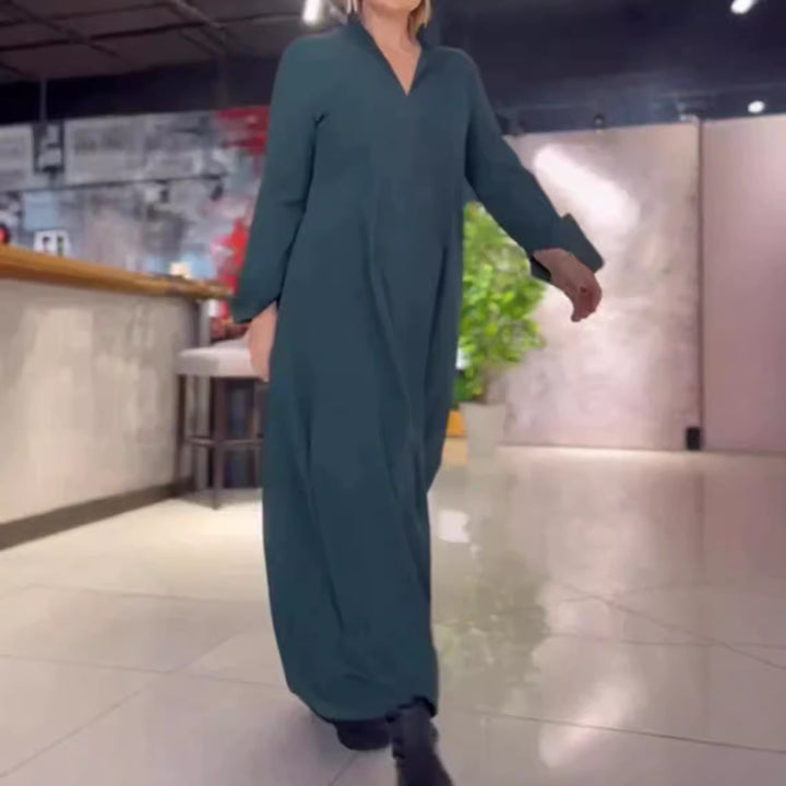 Damen nan weites Maxikleid mit Seitenschlitzen und Eingrifftaschen Echo Archiv
