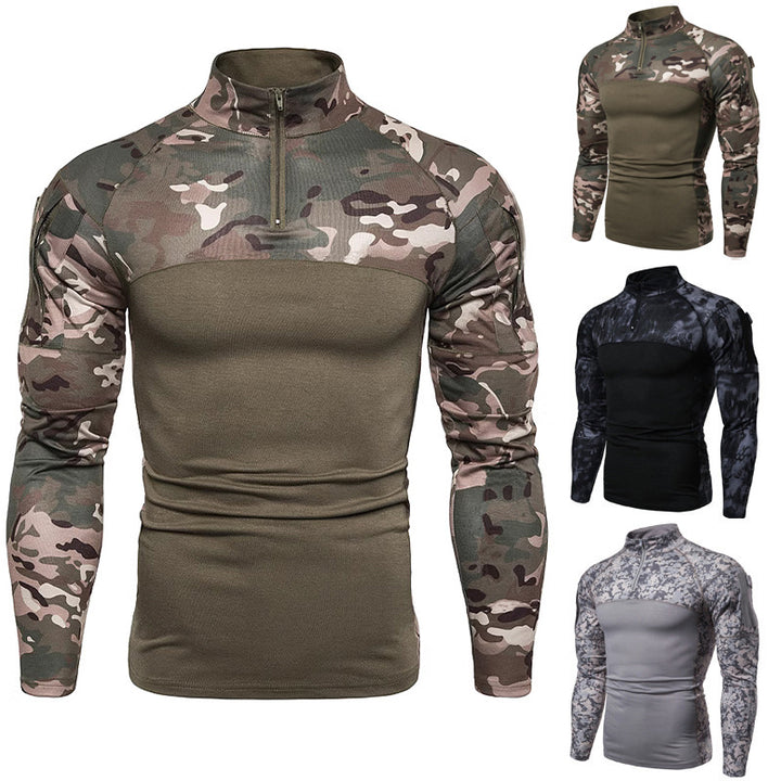 Herren Funktionspullover mit Teilreißverschluss und modernem Camouflage-Design Echoarchiv