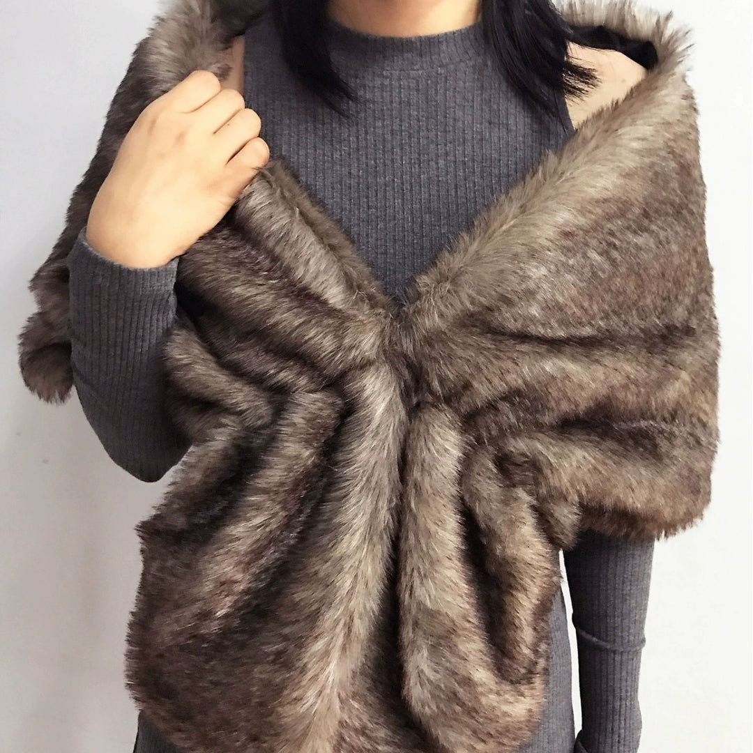 Damen elegante Kunstpelz-Schulterstola im Capelet‑Schnitt Echo Archiv