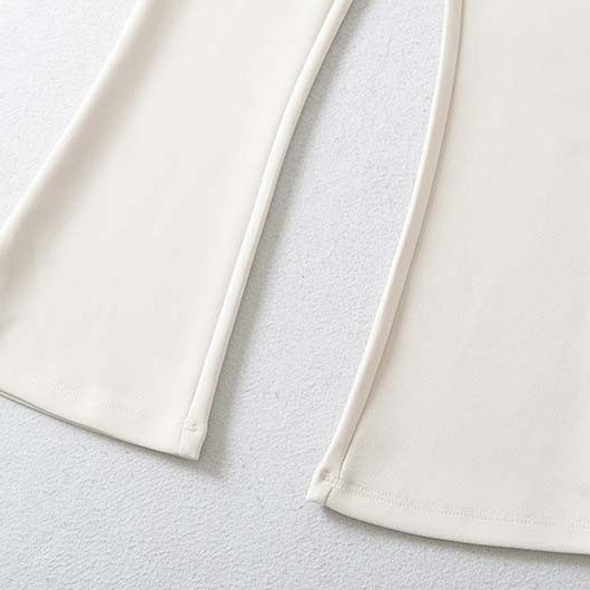 Damen Hochtaillierte Stretch-Schlaghose mit weitem ausgestelltem Saum Echoarchiv