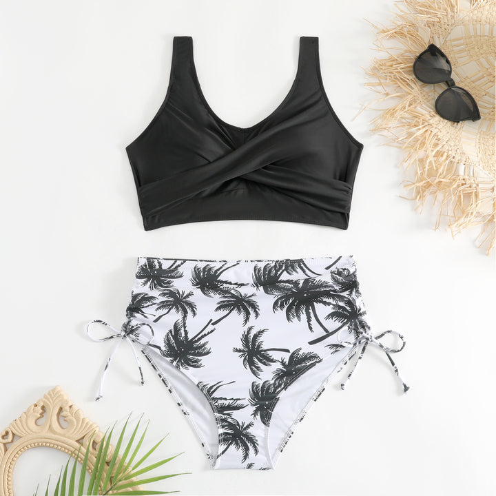 Damen Bikini-Set mit schickem Wickeloberteil und hoch taillierten Höschen Echo Archiv