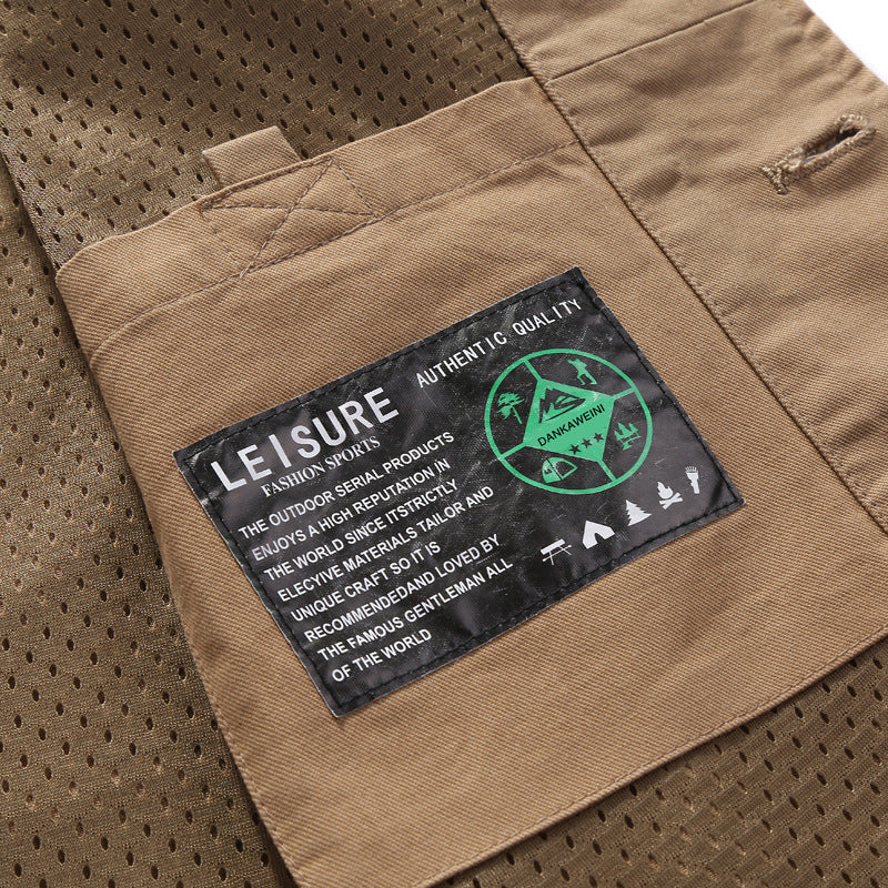 Herren Canvas-Utilityweste mit Netzfutter und Mehrfachtaschen – Marzano